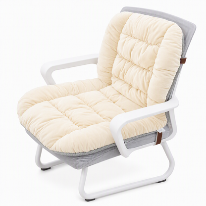 Winter Thickened Plush Integrated Heated Seat Cushion with Backrest Removable and Washable Warm Chair Pad for Office and Student Desk Chairs
