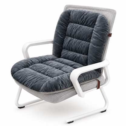 Winter Thickened Plush Integrated Heated Seat Cushion with Backrest Removable and Washable Warm Chair Pad for Office and Student Desk Chairs
