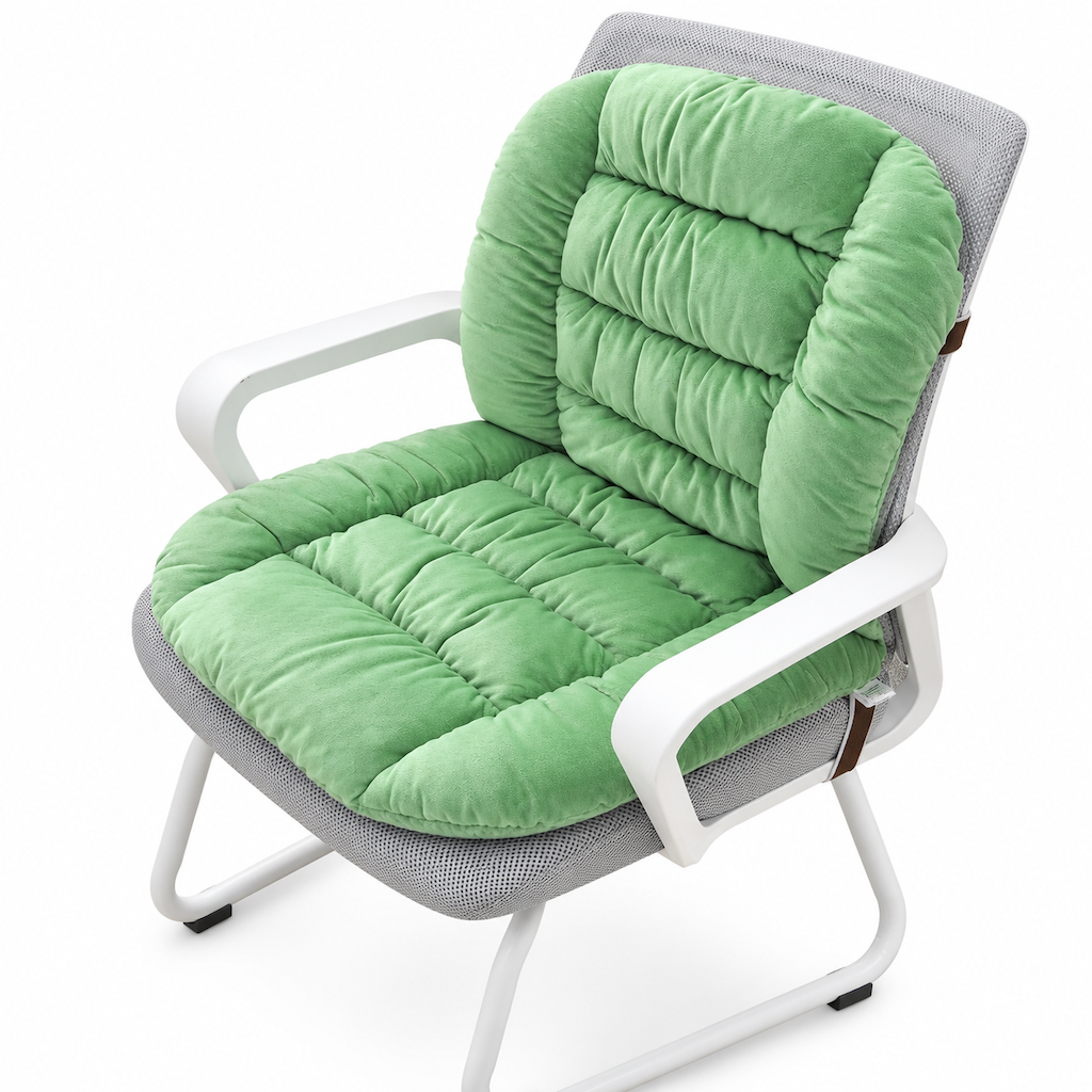 Winter Thickened Plush Integrated Heated Seat Cushion with Backrest Removable and Washable Warm Chair Pad for Office and Student Desk Chairs