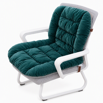Winter Thickened Plush Integrated Heated Seat Cushion with Backrest Removable and Washable Warm Chair Pad for Office and Student Desk Chairs