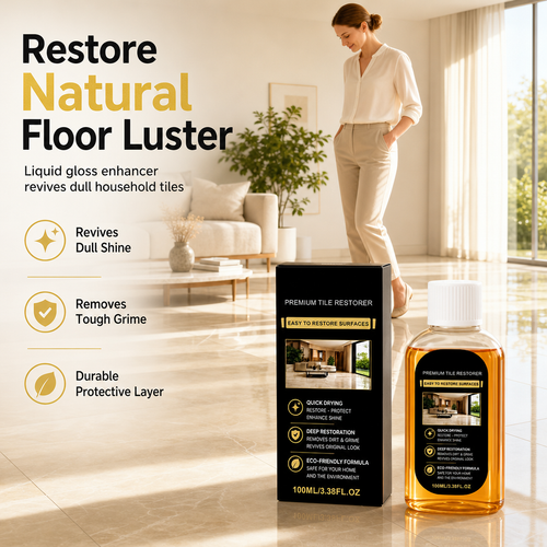 Tile & Floor Restorer & Polish | Scratch Repair Deep Cleaner, High Gloss Quick-Dry Formula for Ceramic Tiles & Hard Floors