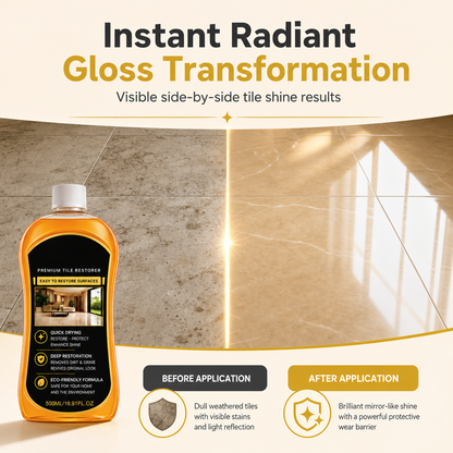 Tile & Floor Restorer & Polish | Scratch Repair Deep Cleaner, High Gloss Quick-Dry Formula for Ceramic Tiles & Hard Floors