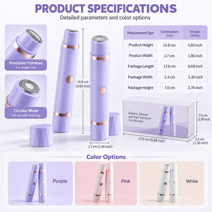 🌸 Portable Women's Dual-Head Electric Shaver & Hair Trimmer ✨
