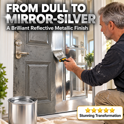 🏆 Last Day Special Price! 🎨 Water-Based Metallic Silver Paint for Metal Renovation