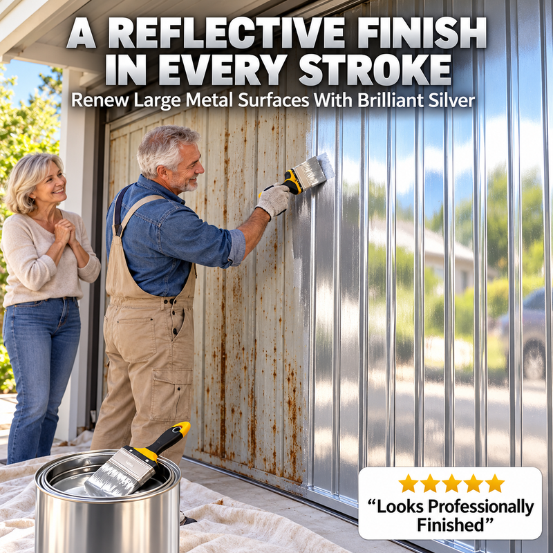 🏆 Last Day Special Price! 🎨 Water-Based Metallic Silver Paint for Metal Renovation