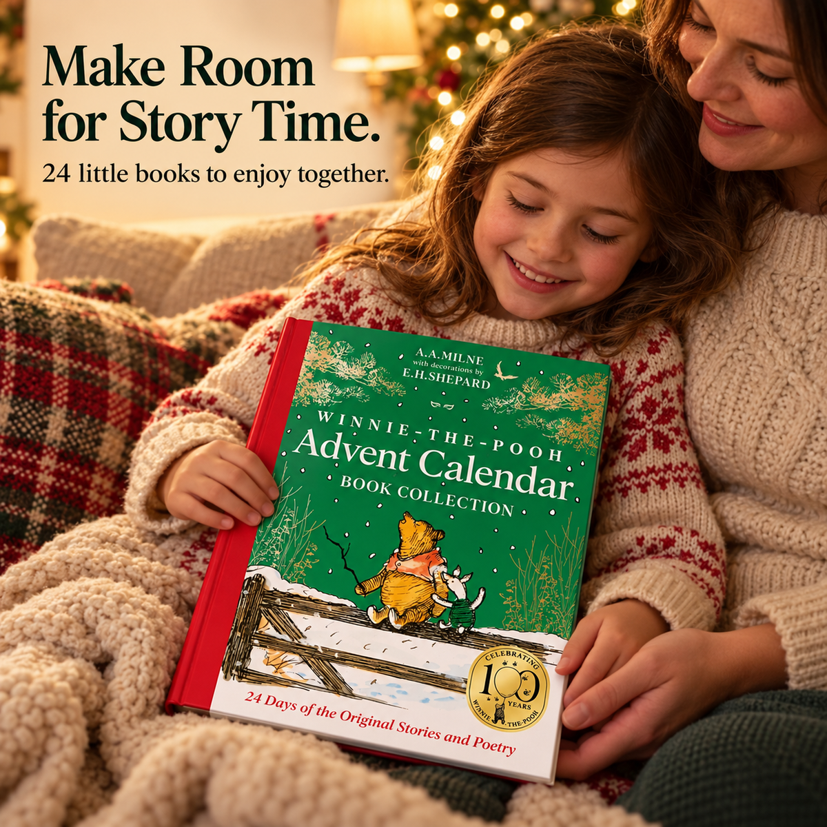 🎄 Winnie-the-Pooh 24-Day Storybook Advent Calendar 📚 | 24 Mini Hardcover Books of Classic Stories & Poetry ✨ Christmas Countdown Gift for Kids, Families & Book Lovers 🎁
