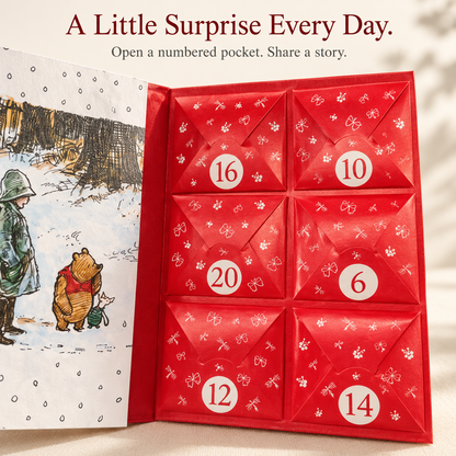 🎄 Winnie-the-Pooh 24-Day Storybook Advent Calendar 📚 | 24 Mini Hardcover Books of Classic Stories & Poetry ✨ Christmas Countdown Gift for Kids, Families & Book Lovers 🎁