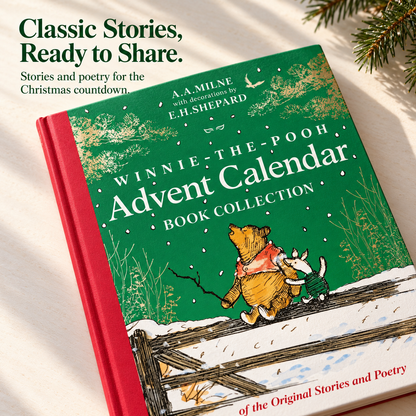 🎄 Winnie-the-Pooh 24-Day Storybook Advent Calendar 📚 | 24 Mini Hardcover Books of Classic Stories & Poetry ✨ Christmas Countdown Gift for Kids, Families & Book Lovers 🎁