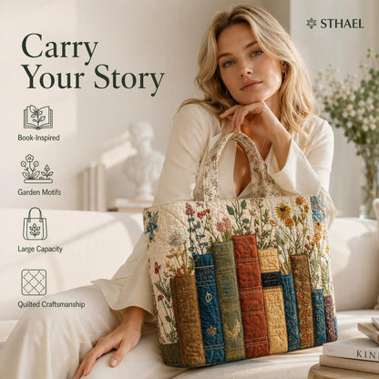 Women’s Vintage Library Quilted Tote Bag