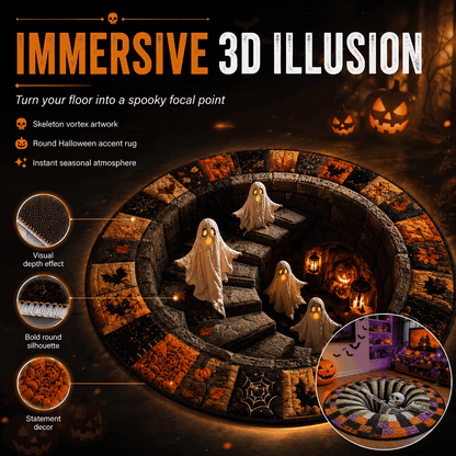 👻 3D Vortex Round Rug- Halloween Room Decor