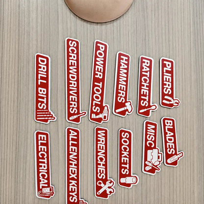 🔧 Magnetic Toolbox Drawer Labels