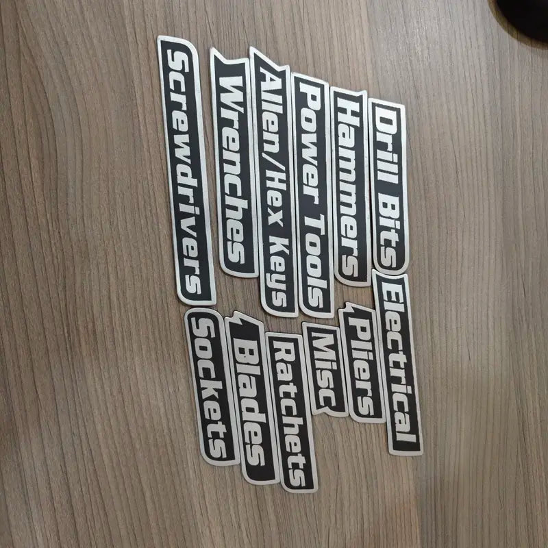 🔧 Magnetic Toolbox Drawer Labels
