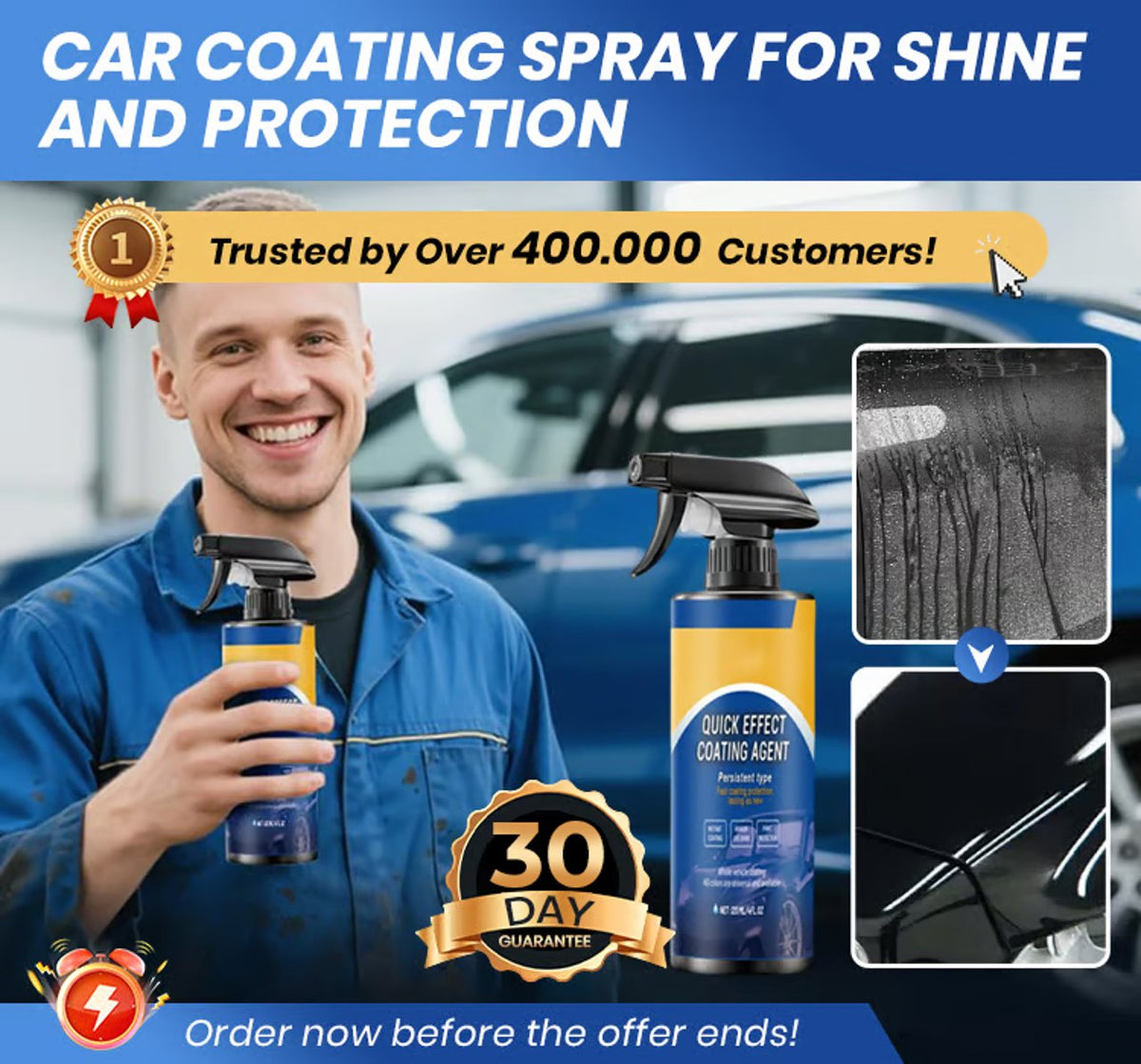 💥Last 200 Bottles 🚗Car Coating Spray for Shine & Protection✨