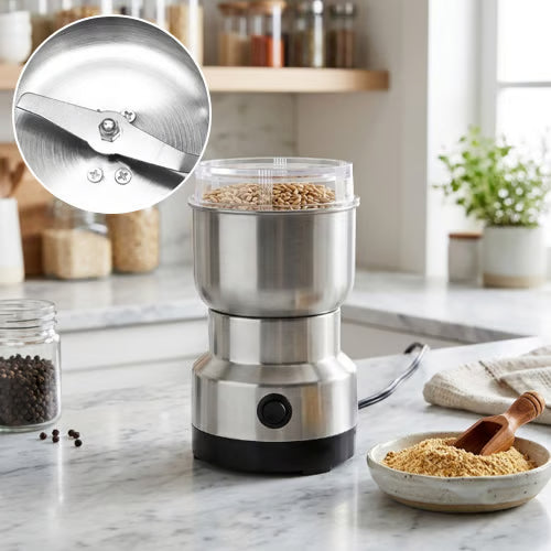 ⚙️ Stainless Steel Grain Grinder – High-Speed Electric Mill, Fine Powder in Seconds